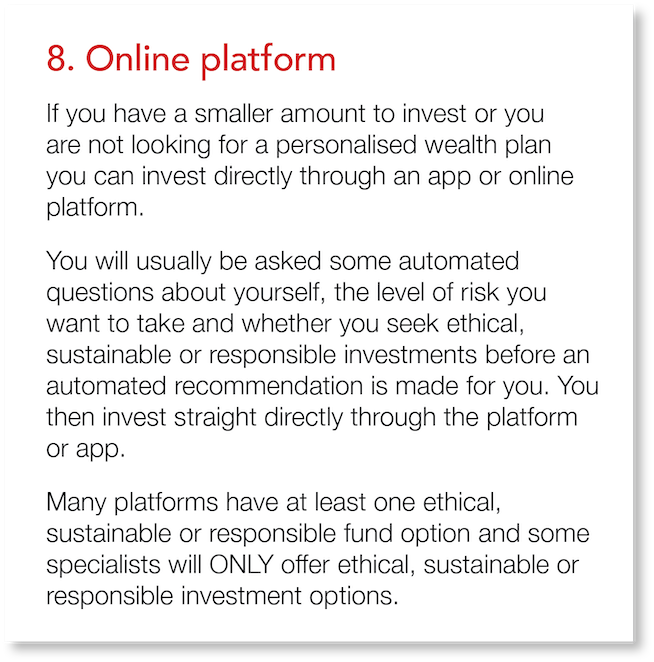 8  Online platform If you have a smaller amount to invest or you are not looking for a personalised wealth plan you c   